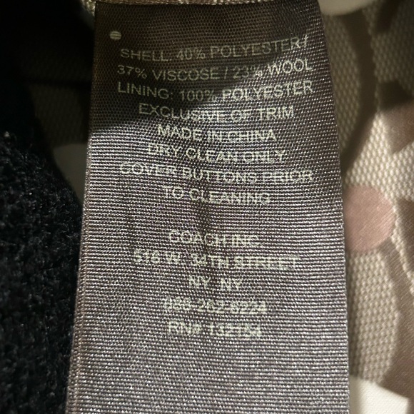 Coach 1941 Women's Charcoal Peacoat Wool Blend Gold Rim Buttons Heart Liner Sm - Picture 14 of 16